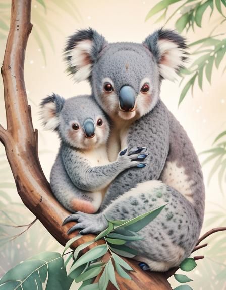 Mother and Baby Koala
