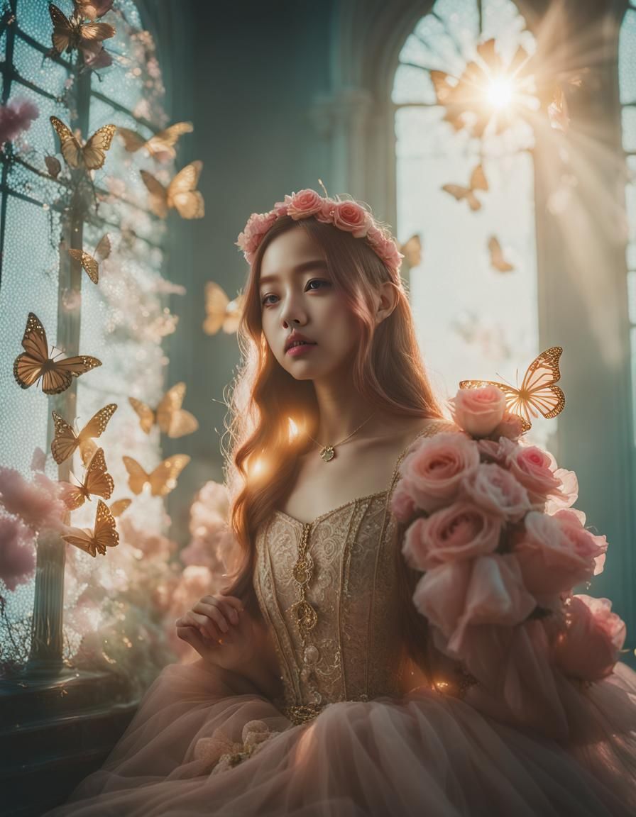 Ethereal Surrealist Portrait of Four Women in Heaven