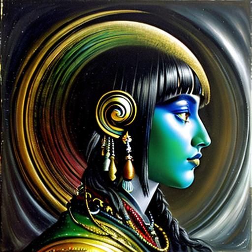 Warlock and Sorceress in Abstract Fantasy Art