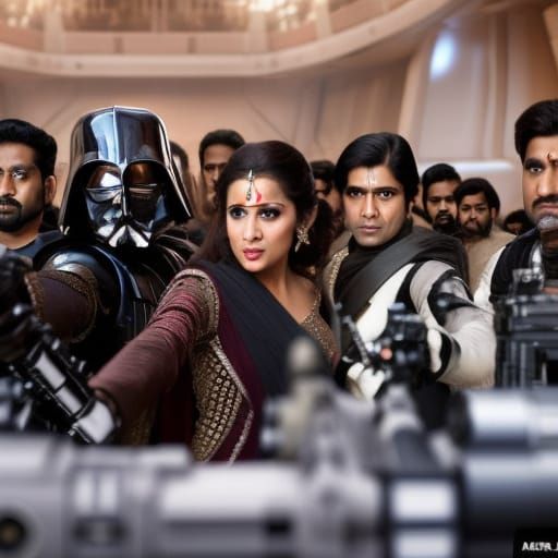 Dance scene from the Bollywood version of Star Wars