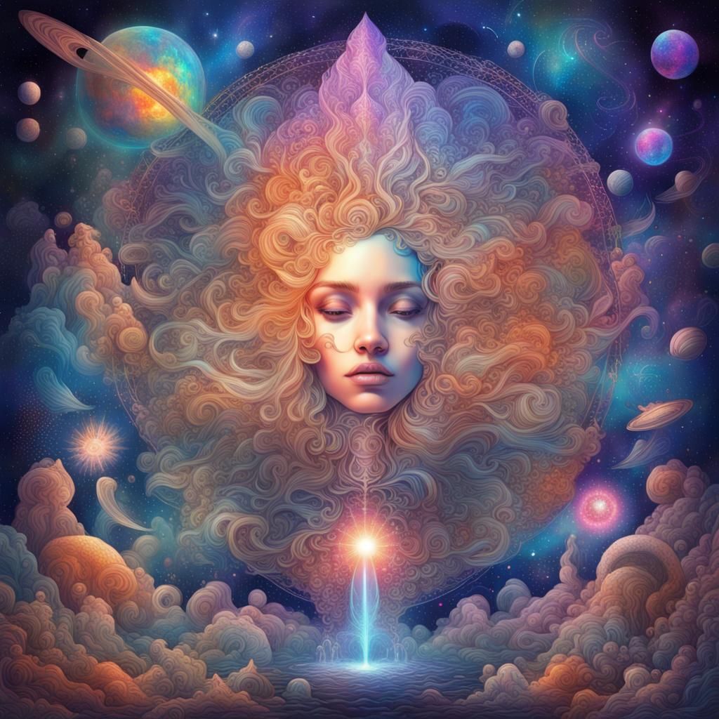 Cosmic Dreamland: A Holographic Astral Illustration