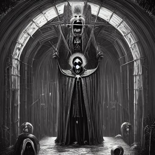 Dark Fantasy: Heretic in Medieval Torture Chamber