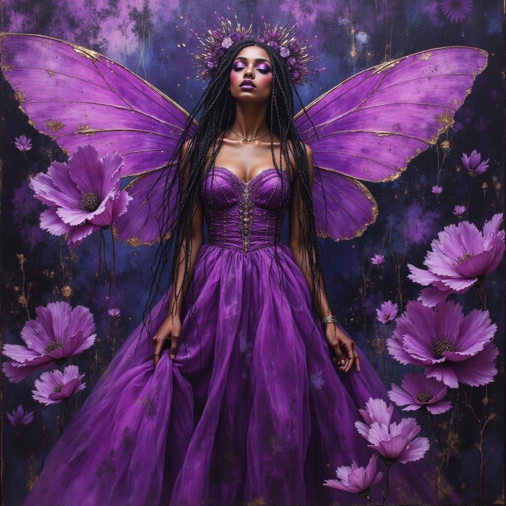 Baroque Violet Fairy in Enchanted Woodland