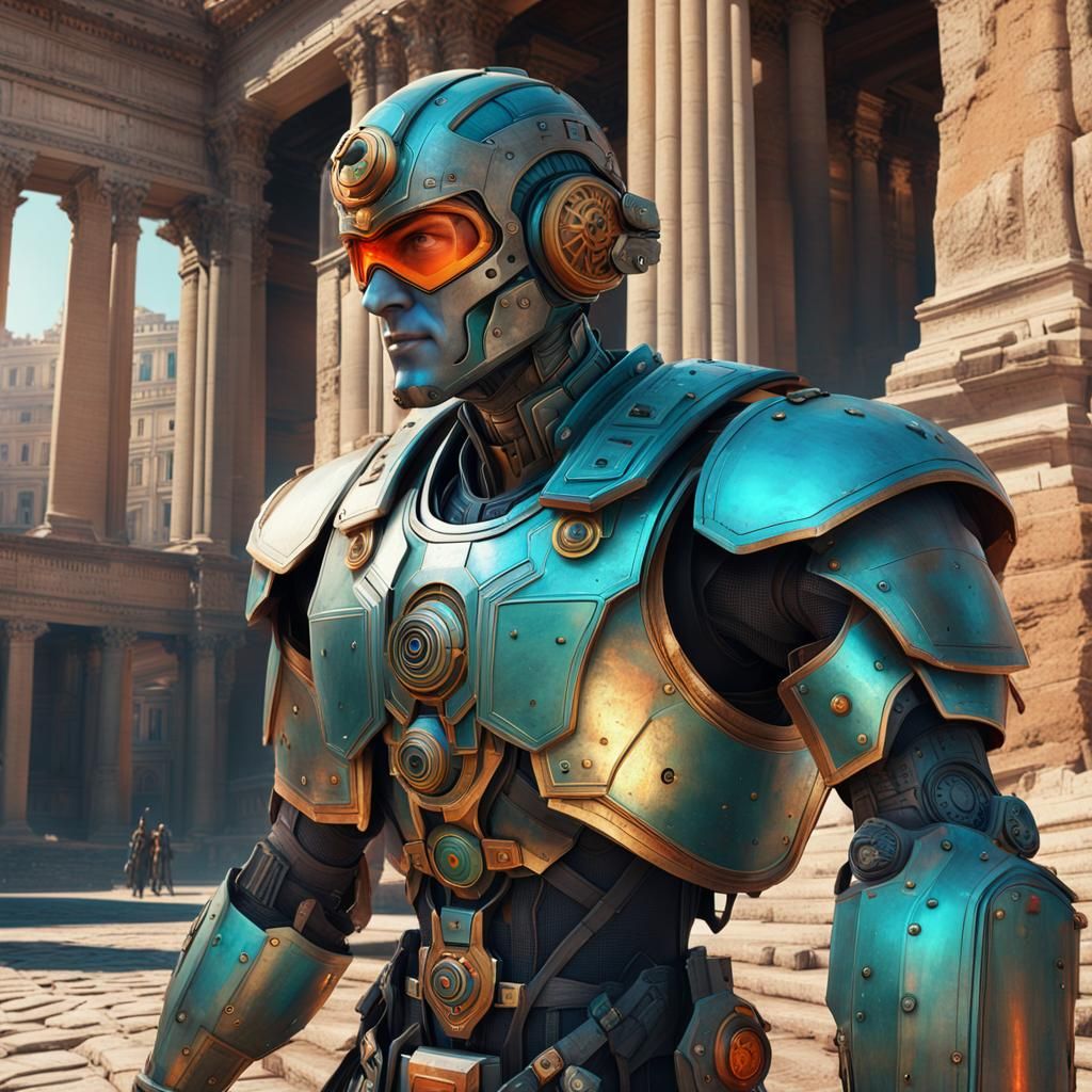 Cyborg in Ancient Rome Concept Art