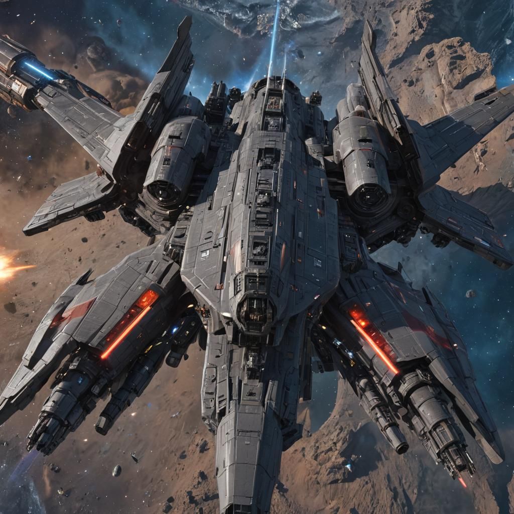 Galactic Battle Cruiser in Anime Style