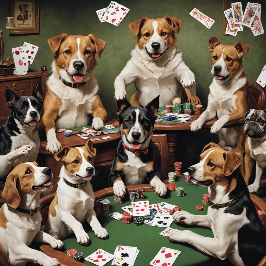 Dogs Playing Poker with Cats