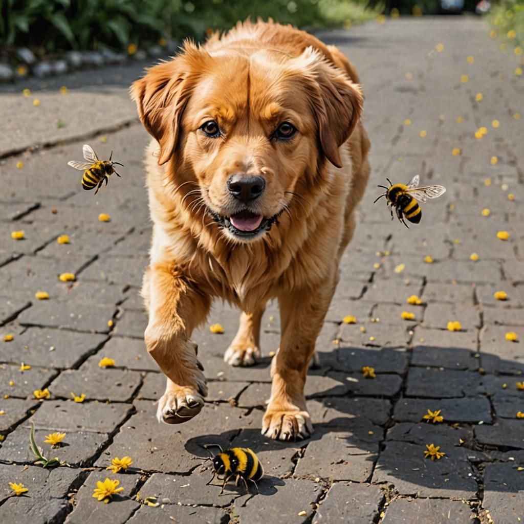 Dog Stepping on a Bumblebee