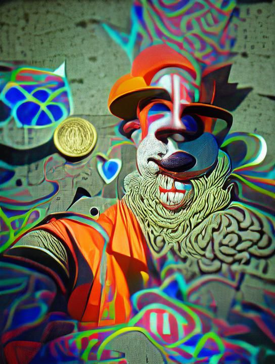 Clown Pimp in Art Deco Lyrical Abstraction