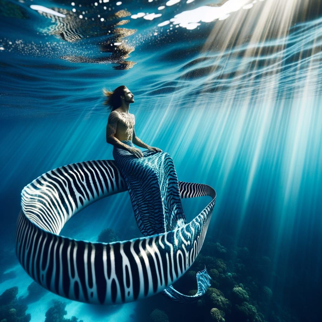 Zebra Eel Merman in South Pacific Waters