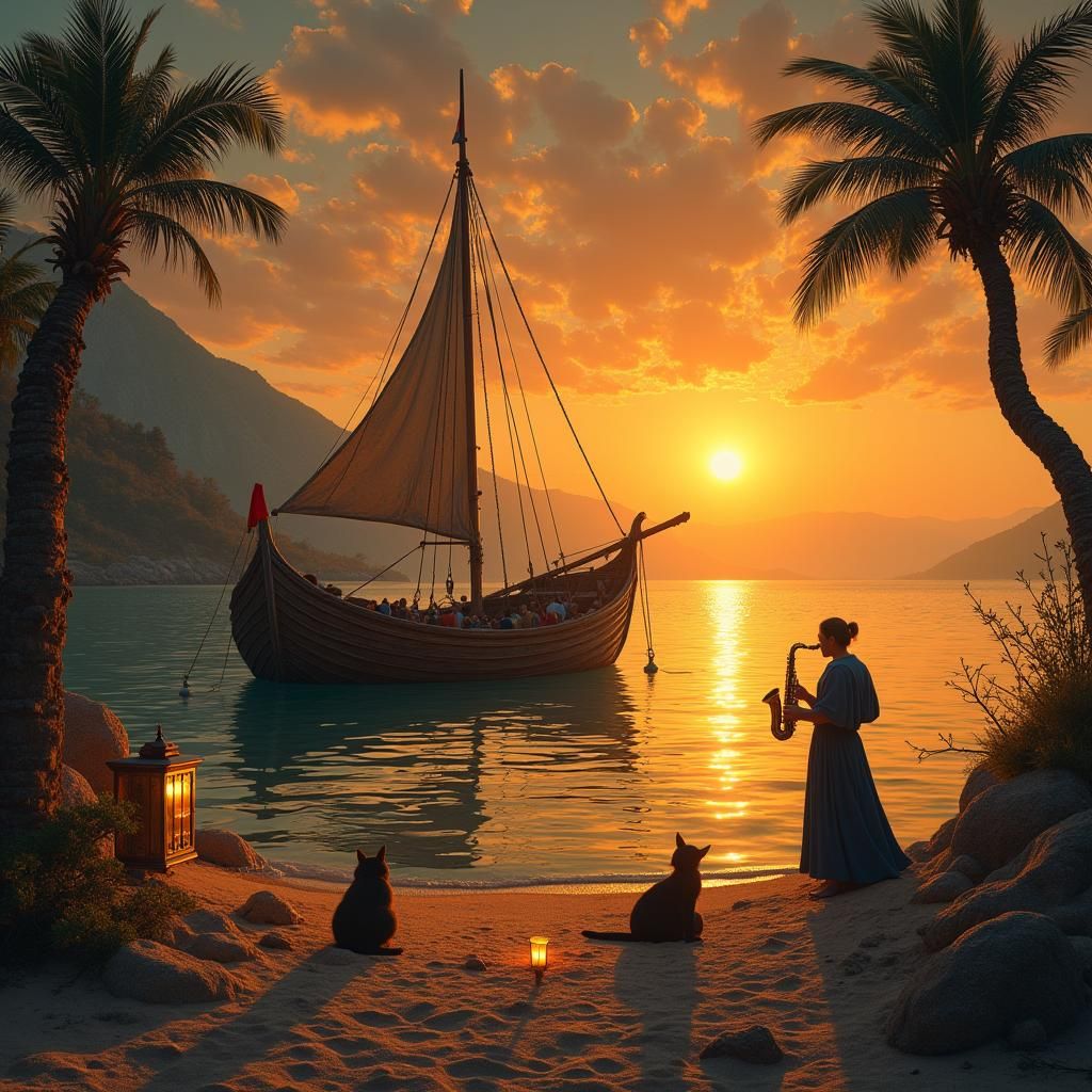 Medieval Sunset Serenade on Jacaré Beach