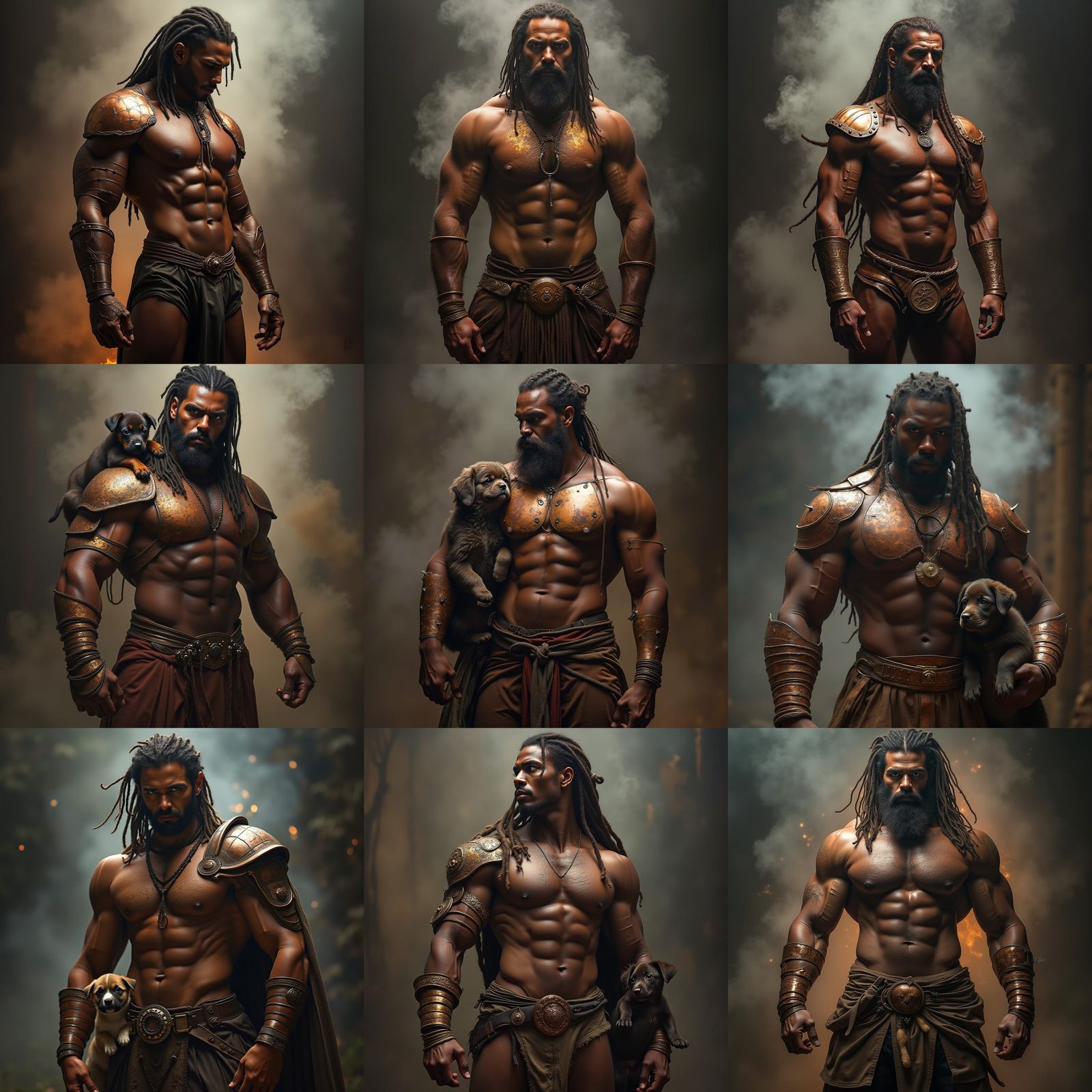 Copper Armored Deity Portrait: Realistic Detailed Art