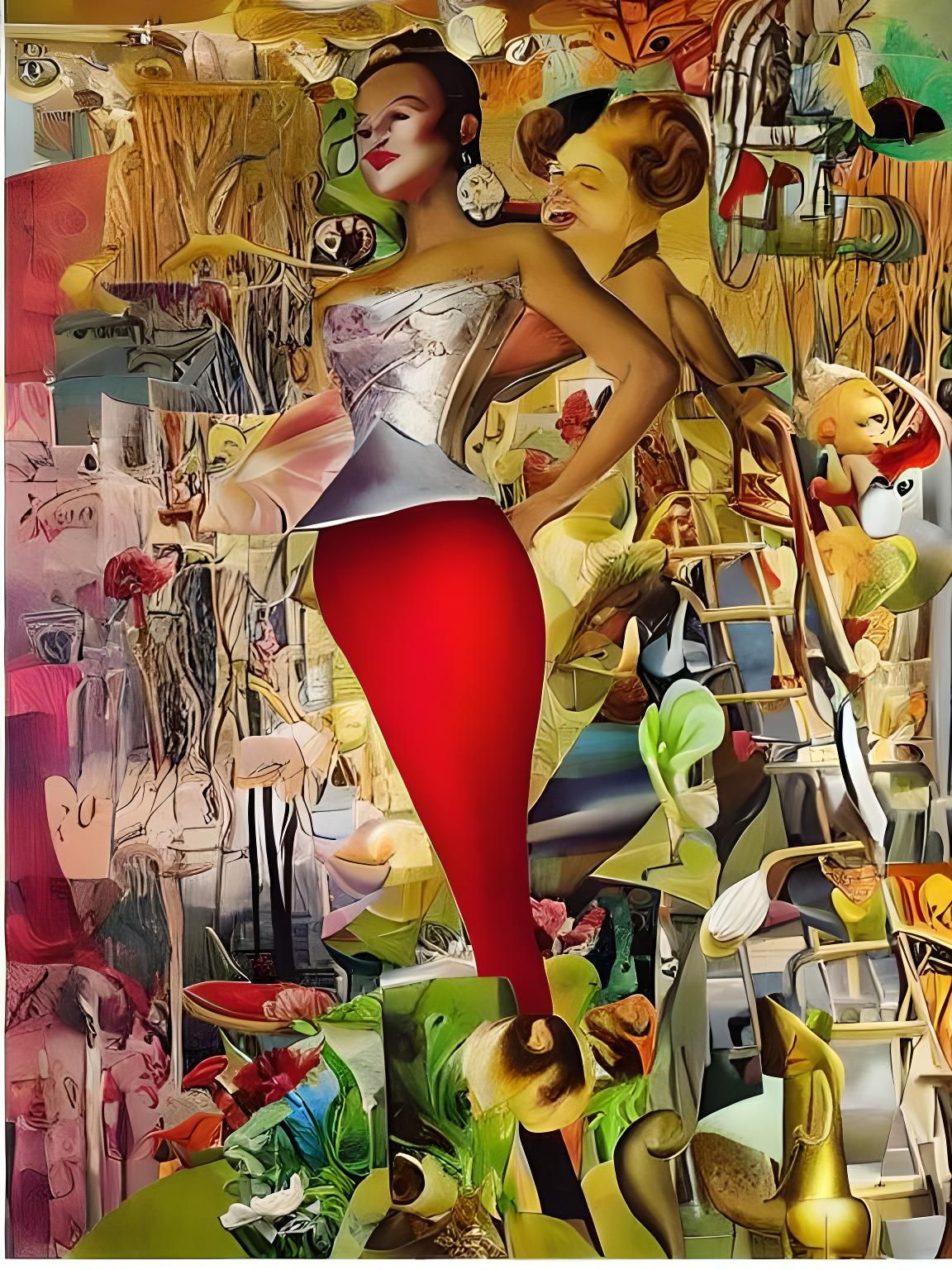 Surreal Opera Singers in Abstract Art Style