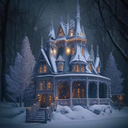 Magical Christmas Winter Wonderland in Hyperrealistic Detail