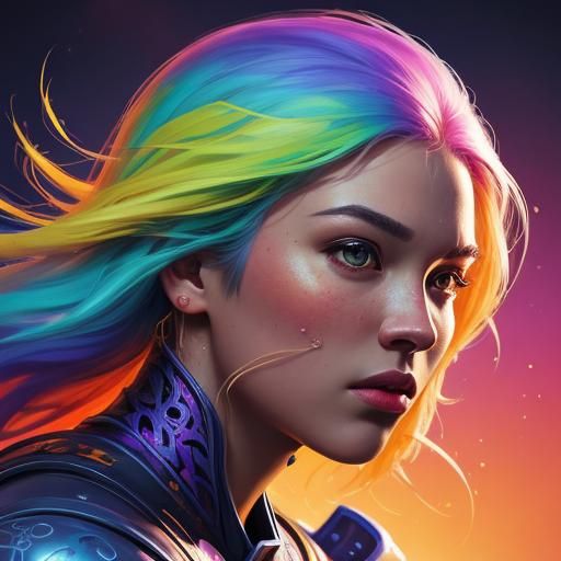 Hyperrealistic Splash Art Portrait with Dramatic Lighting