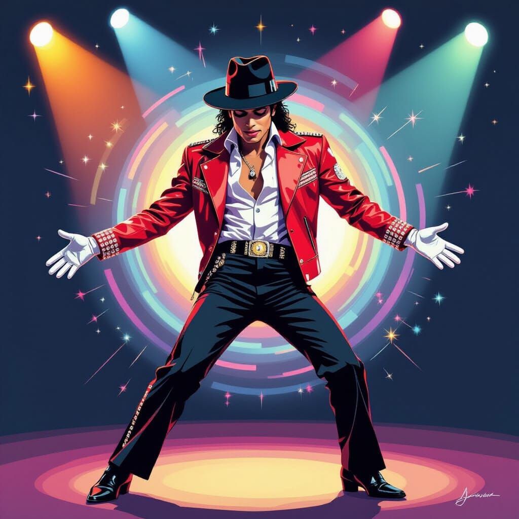 Michael Jackson Moonwalk Pop Art Portrait