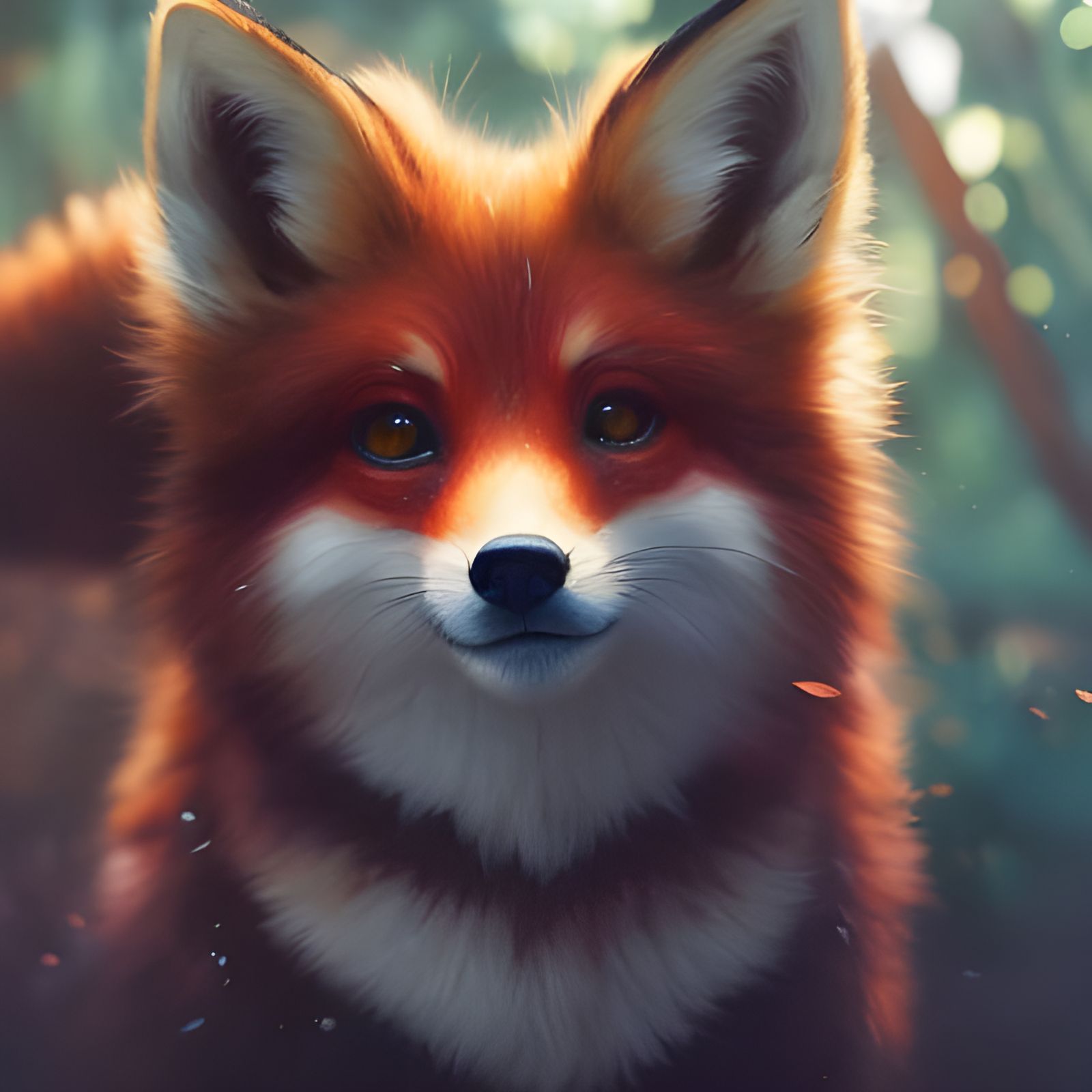 Fox in Streetwear, Ghibli-Inspired Digital Art