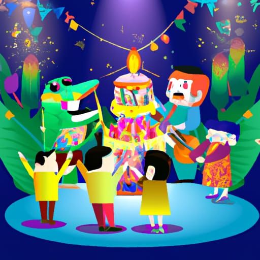 Joyful Birthday Celebration with Woodland Creatures