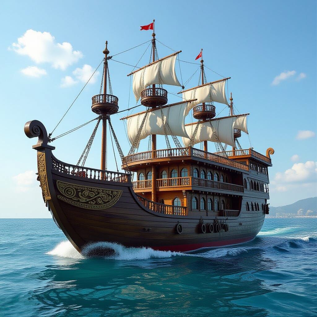 Ornate Ark Apartment Sailing on the Sea