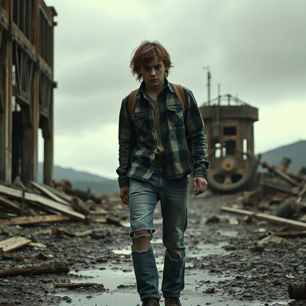 Young Traveler Trudges Through Dystopian Ruins in Gritty, Hi...
