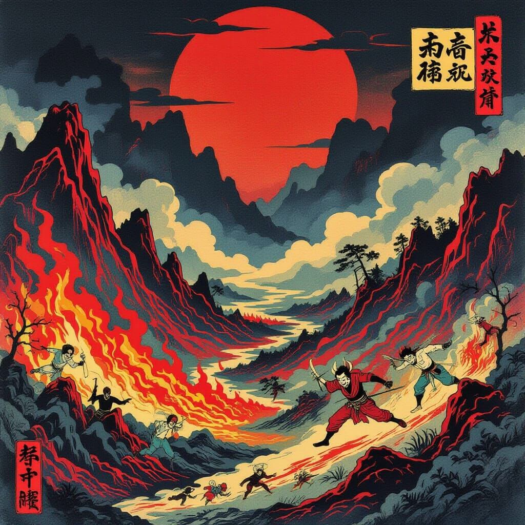 Jigoku: Japanese Hell in Ukiyo-e Style