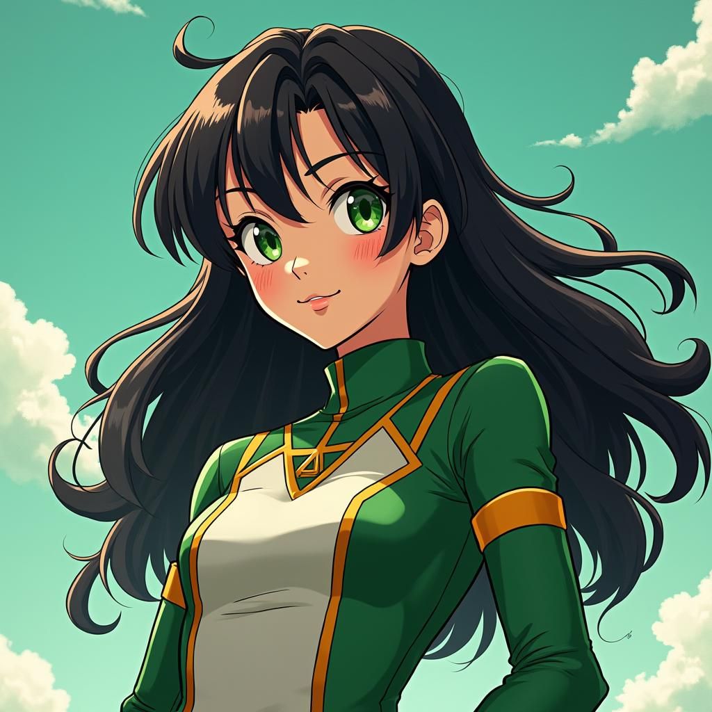 Anime Hero Girl with Manga-Inspired Costume Design