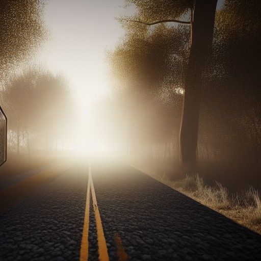 Ominous Dusty Road Reflected in Mirror: Hyperrealistic Unrea...