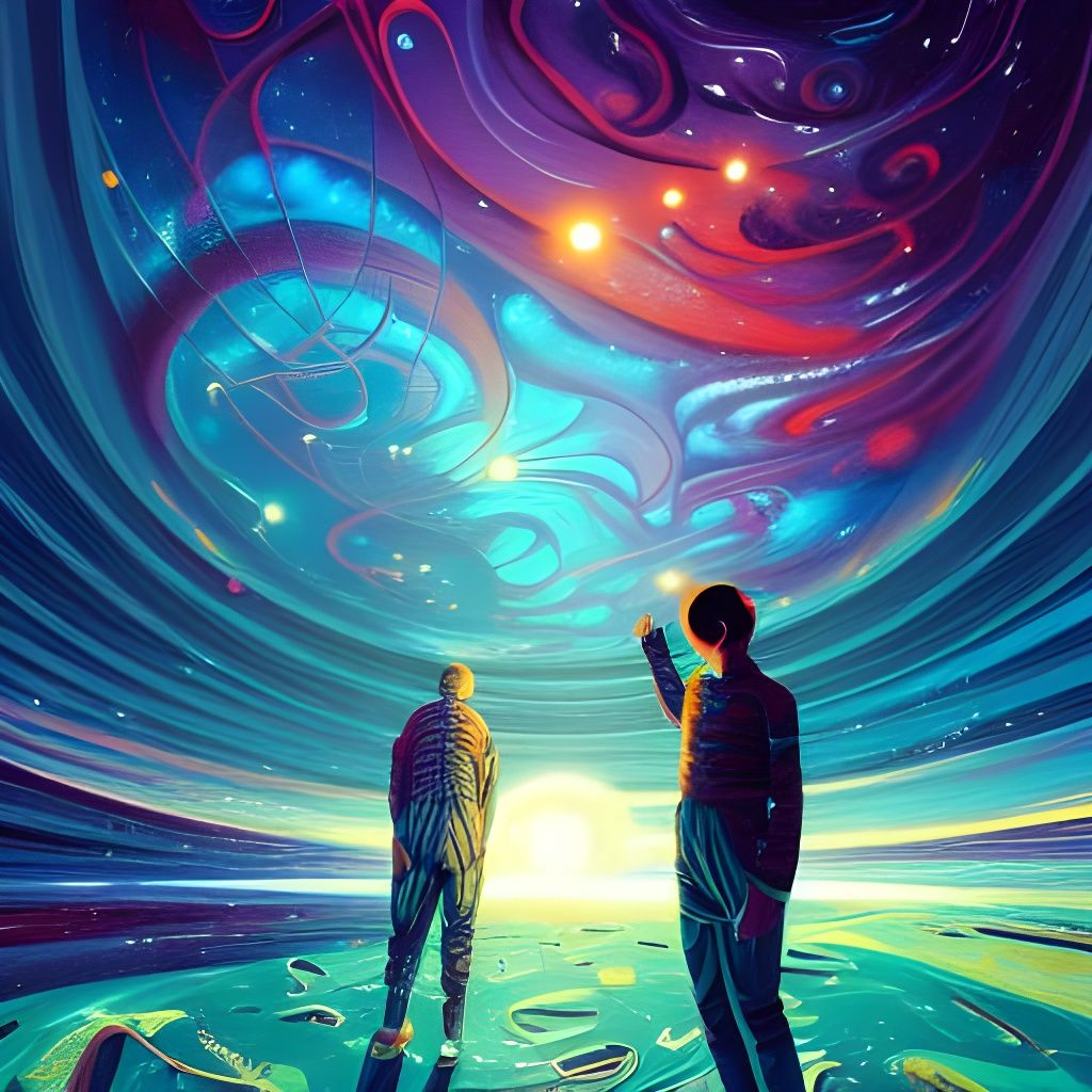 Galactic Disarray: Cosmic Digital Art Illustration