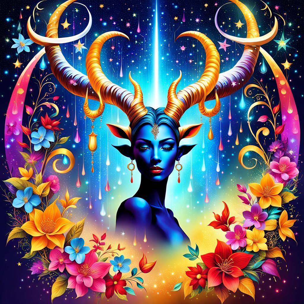 People with Horns in Dreamy Mystical Style