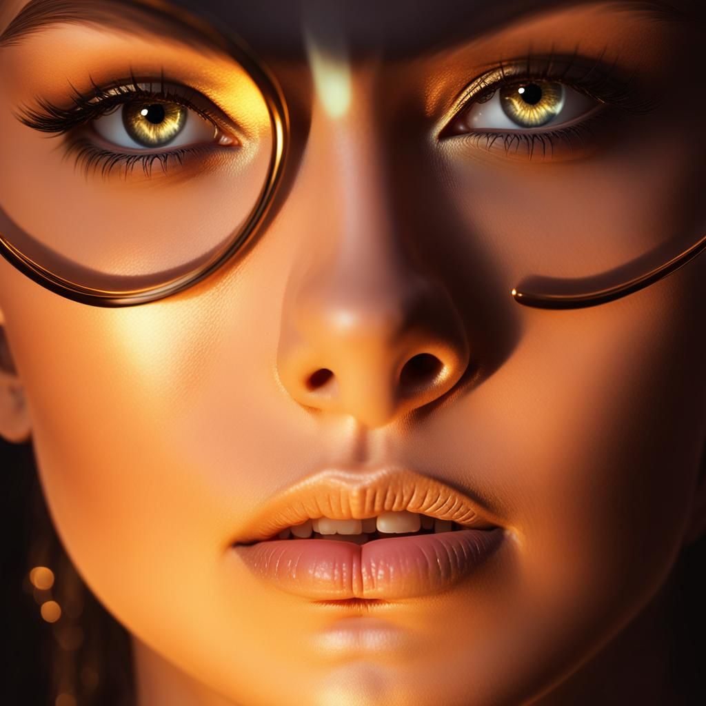 Luminescent Woman Portrait in Ethereal Art Nouveau Style