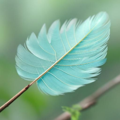 Ethereal Feather on Misty Forest Floor