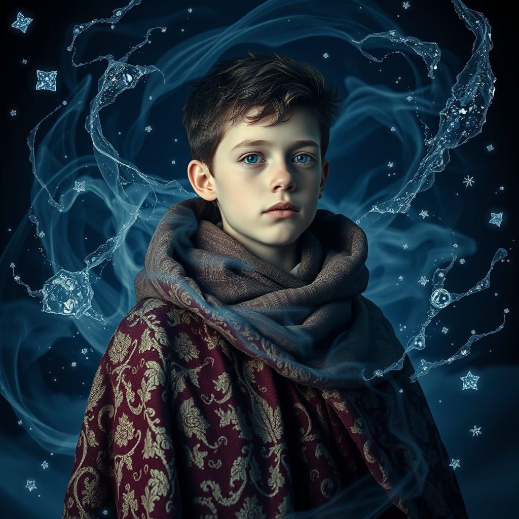 Regal Figure in a Dreamlike Winter Landscape