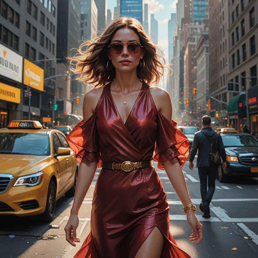 Confident Young Woman on 5th Avenue