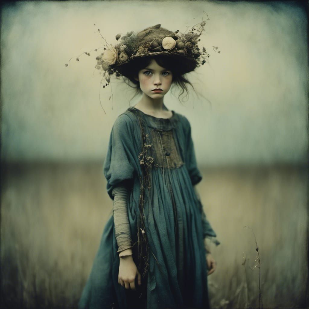 Ethereal Portrait of a Girl in Vintage Style