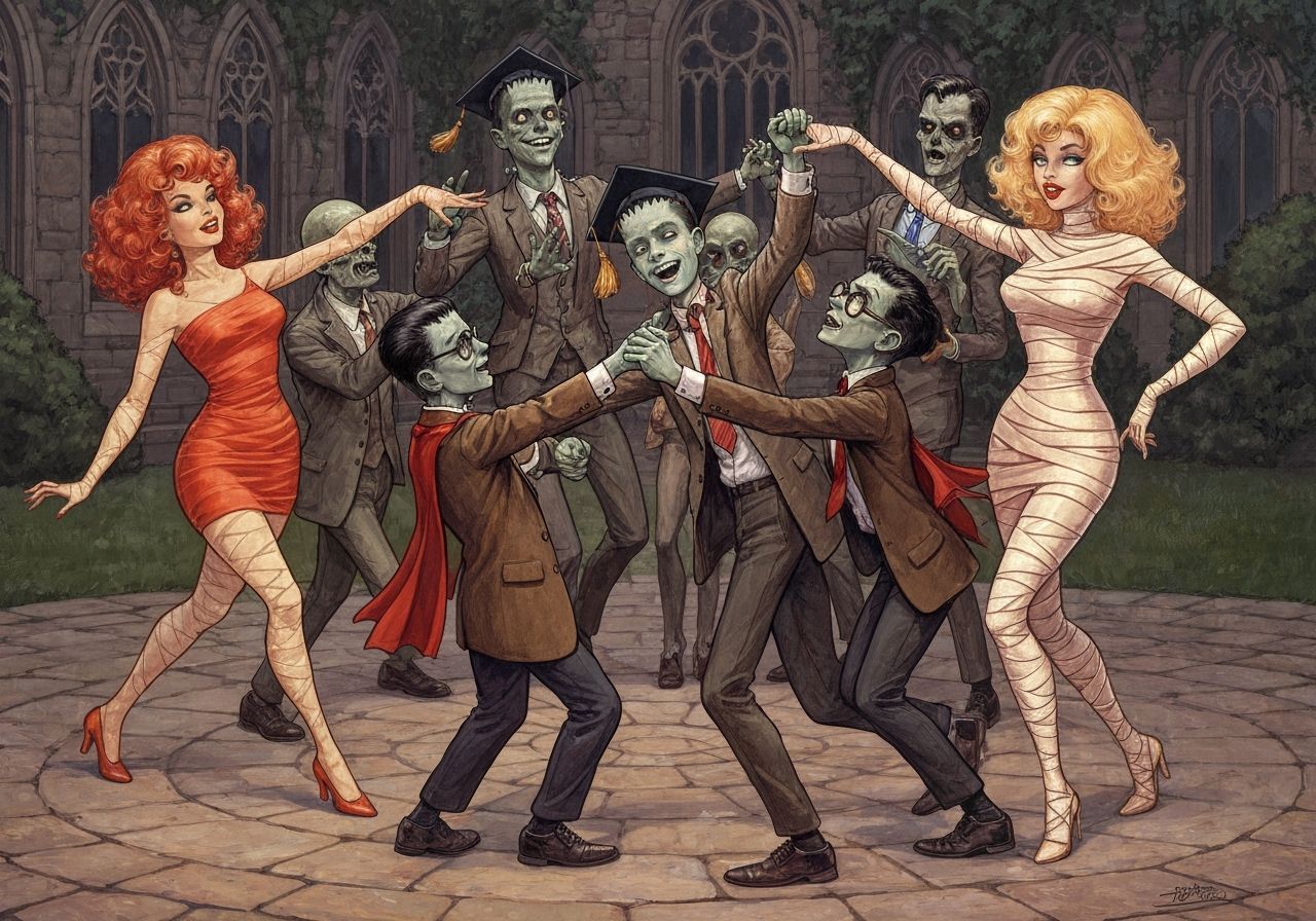 Undead Schoolboys and Mummies Dance at Gothic Prom