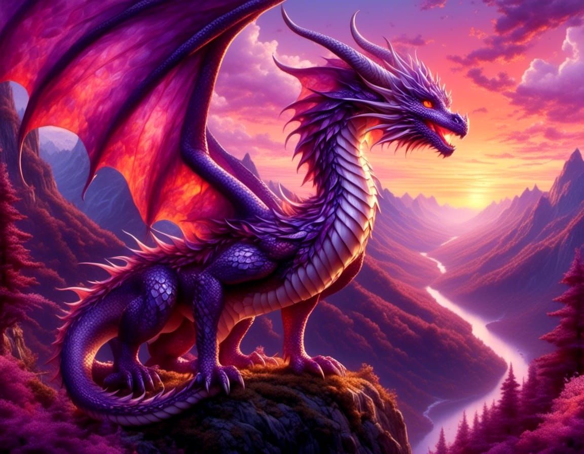 Magical dragon, magical sunset