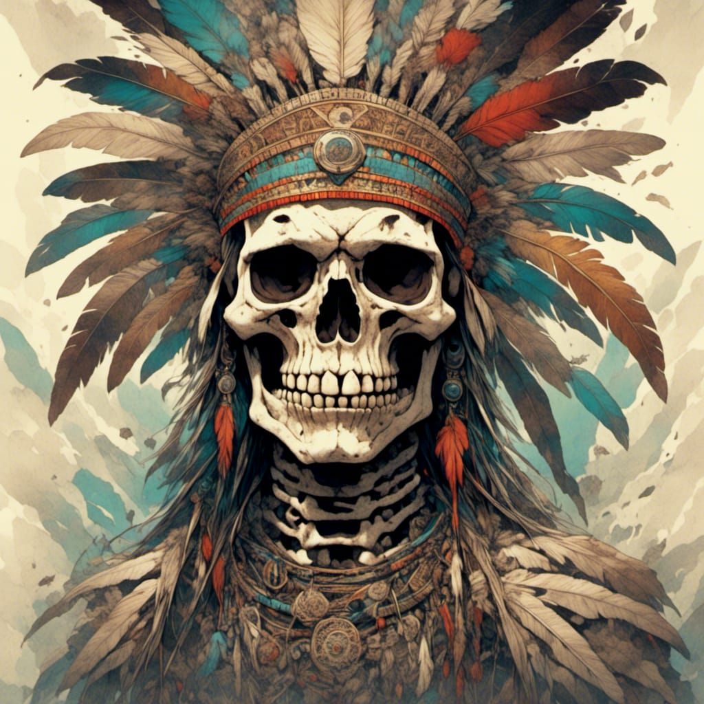 Cartoon Skeleton Face in Vintage Hyperreal Style