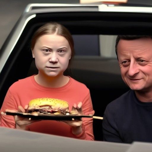 Greta Thunberg Cheeseburger Mukbang in Range Rover