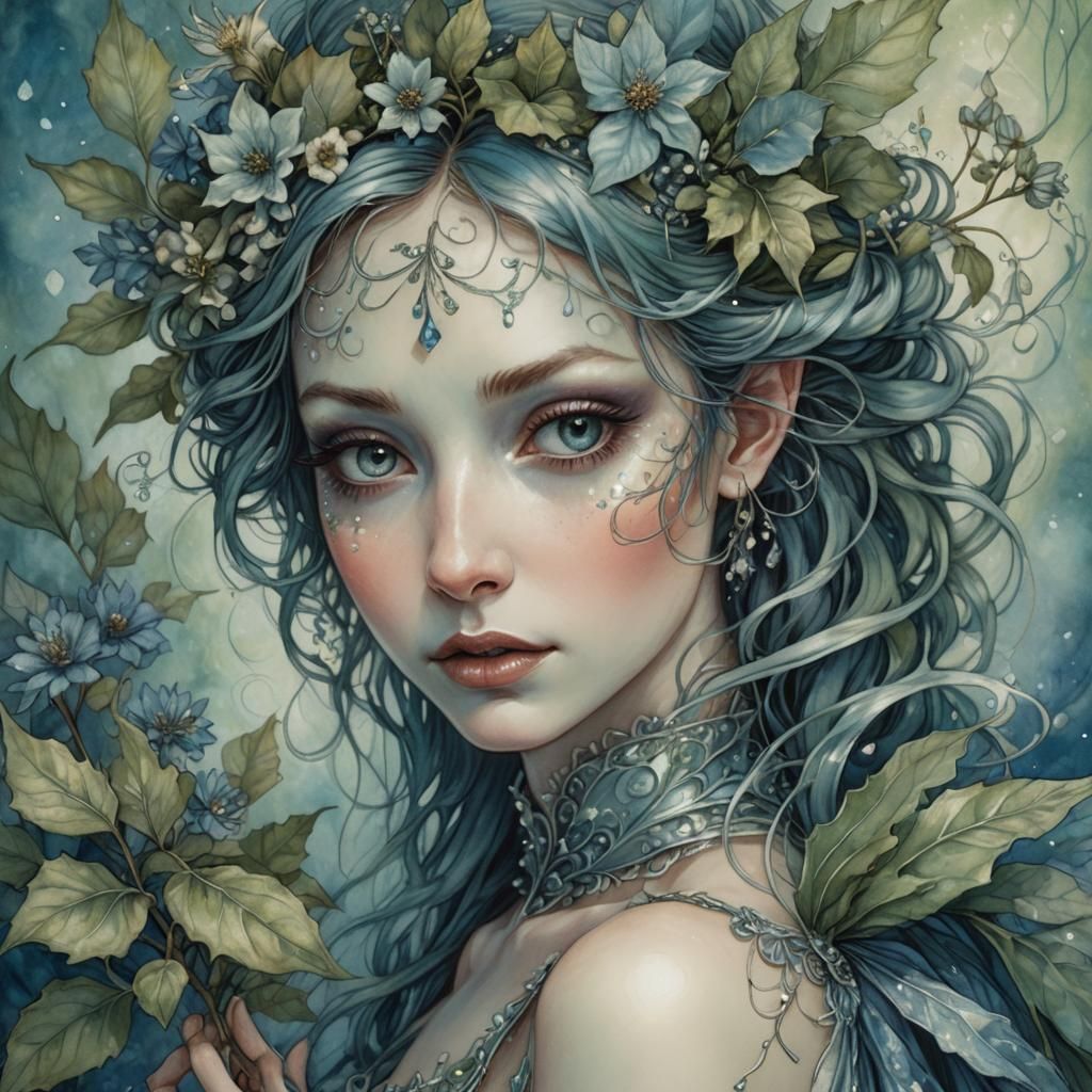 Fairy Queen Portrait in Whimsical Style
