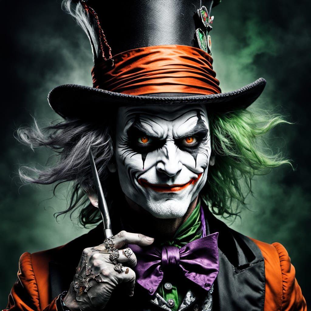 Gothic Mad Hatter Meets Evil Joker Photograph