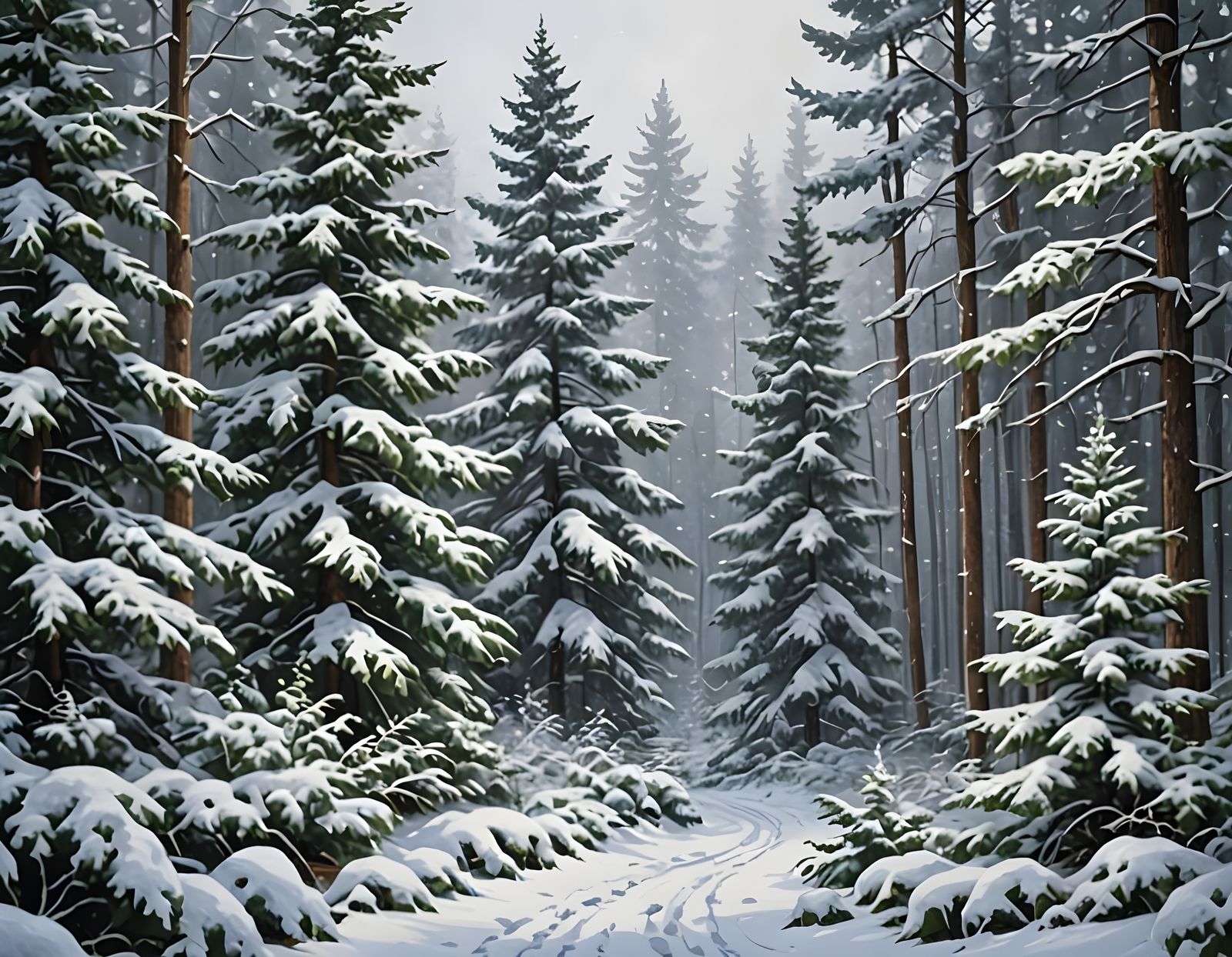 Snow-Covered Forest: A Peaceful Winter Landscape