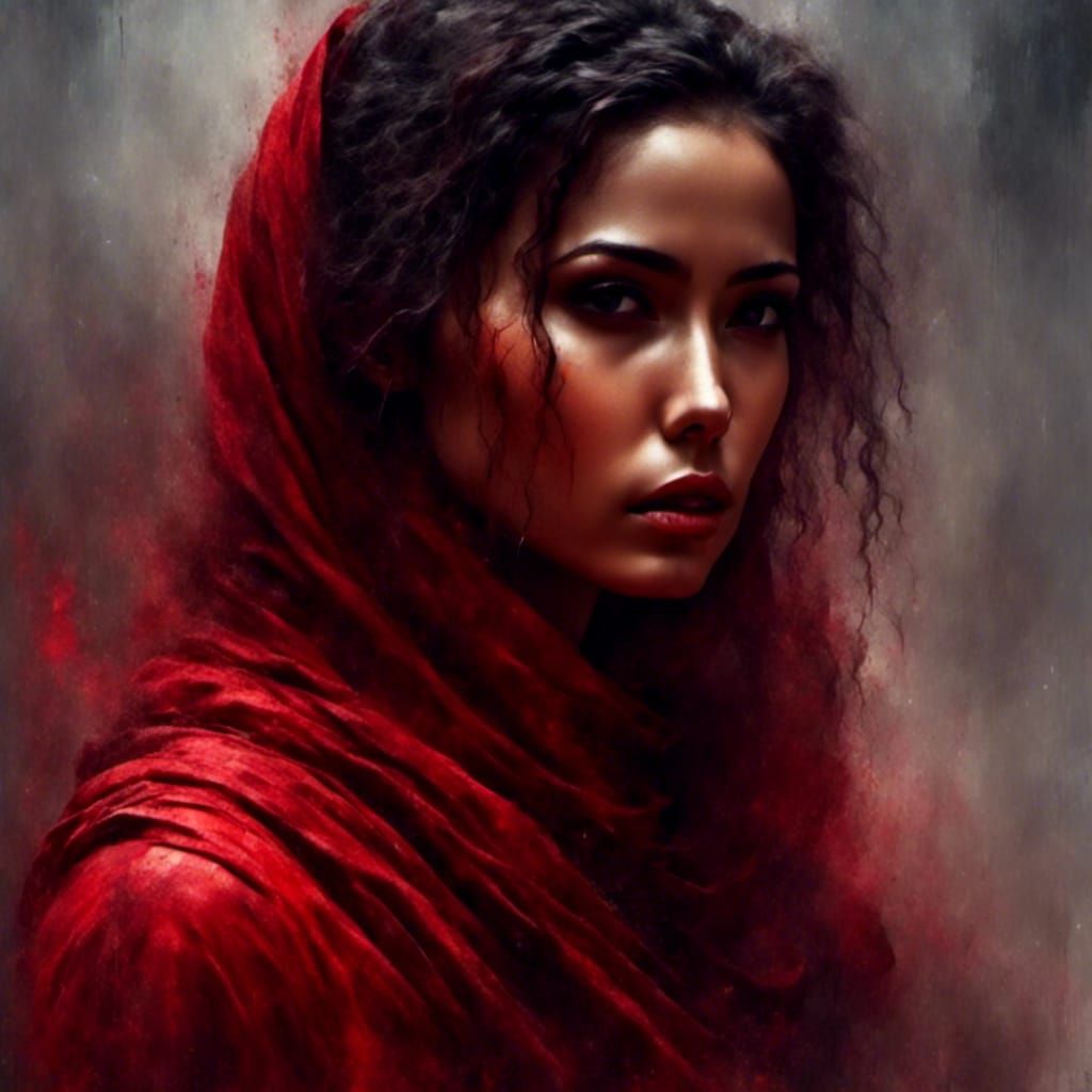 Sad Arabic Woman in Pin-Up Style