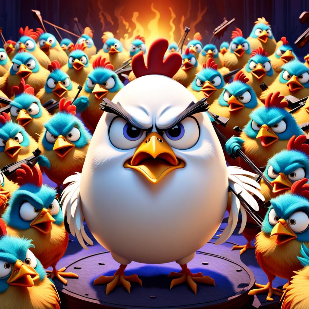 Pixar Egg Conducts Chicken Orchestra in Vivid 3D