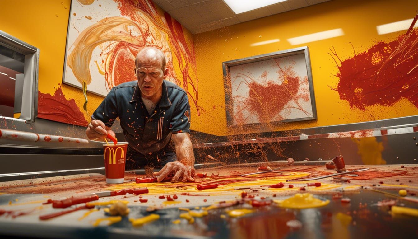 Jackson Pollock's Hyperrealistic Art at McDonalds