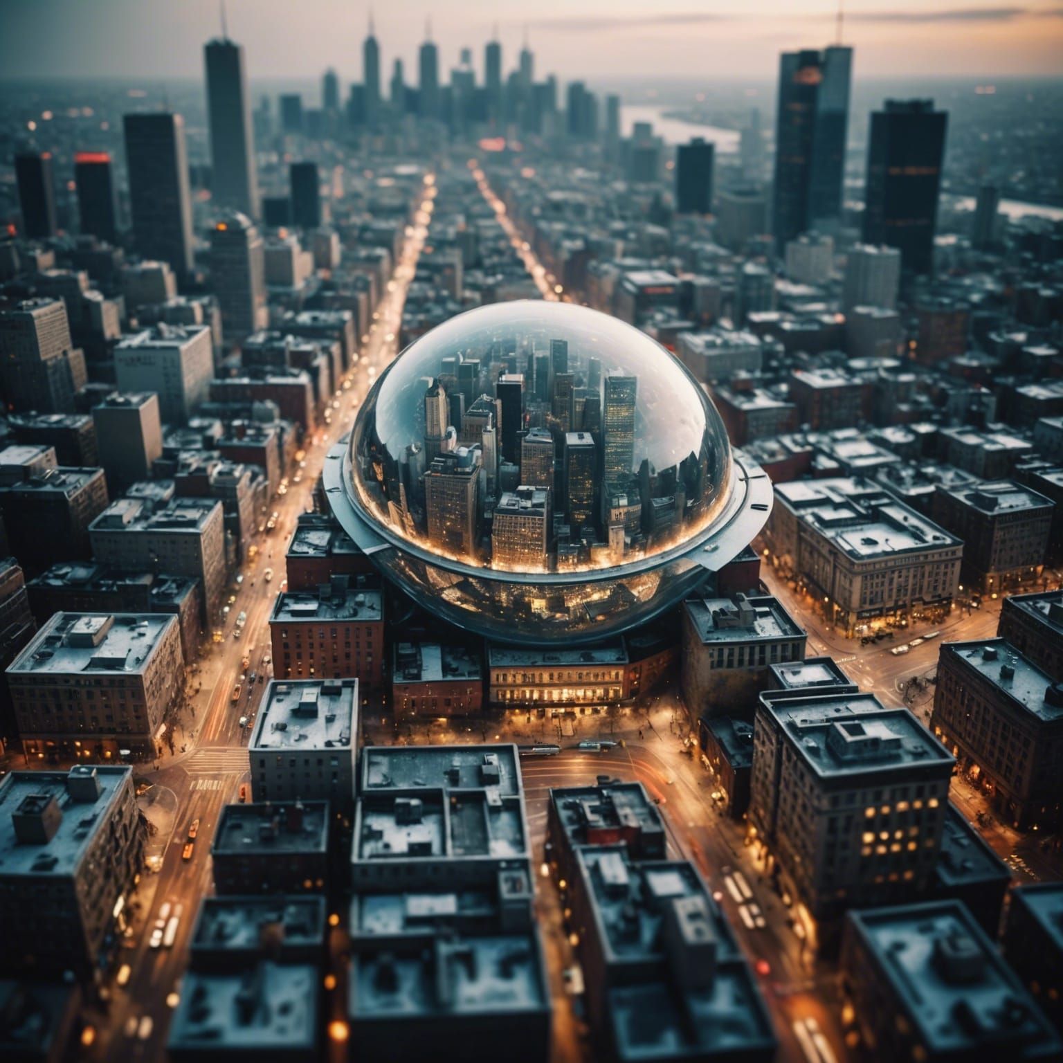 16k resolution, double exposure tilt-shift photography. A bu...