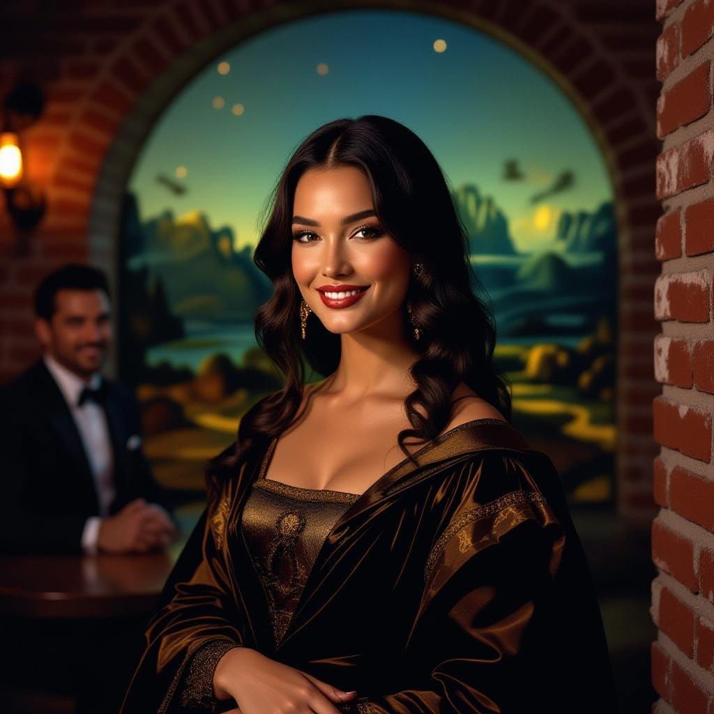 Mona Lisa Smile in Photorealistic Portrait