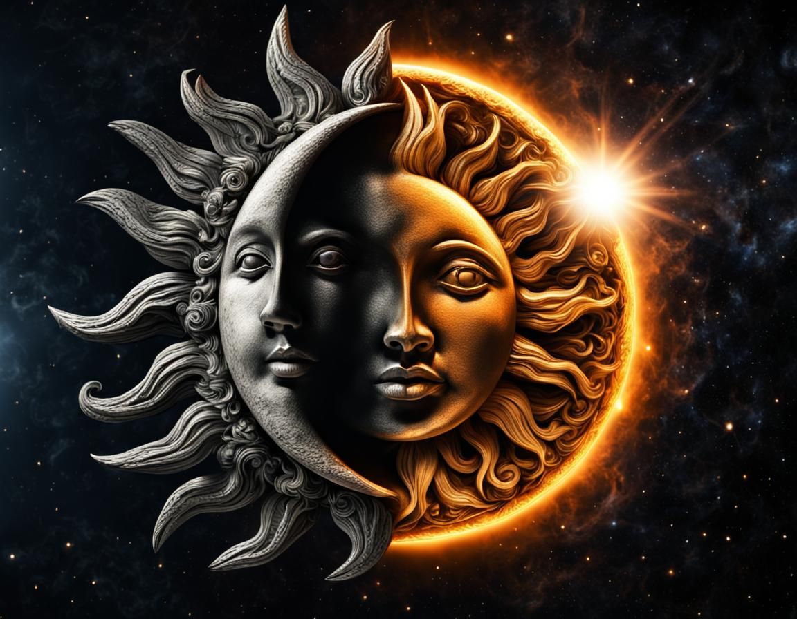 Sun and Moon Fusion in Dark Space