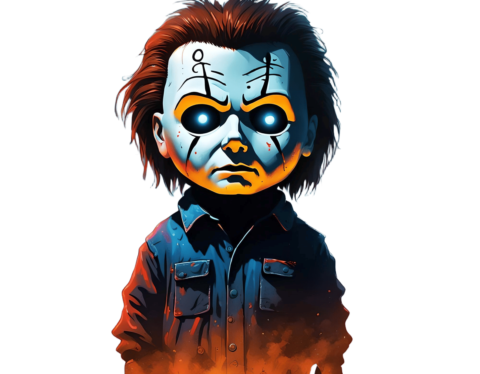 Chibi Michael Myers Portrait in Graffiti Art Style