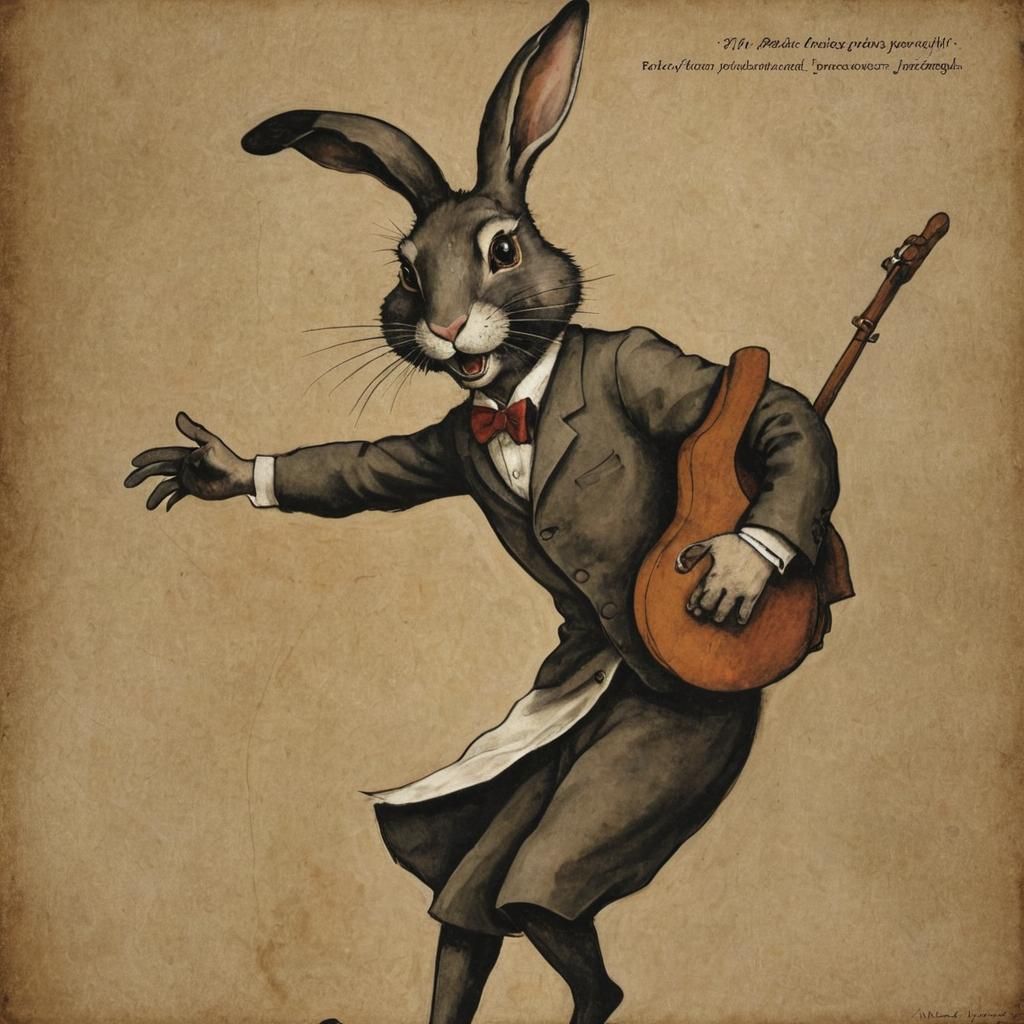 Surreal Rubber Rabbi Rabbit Inspired by Old Masters