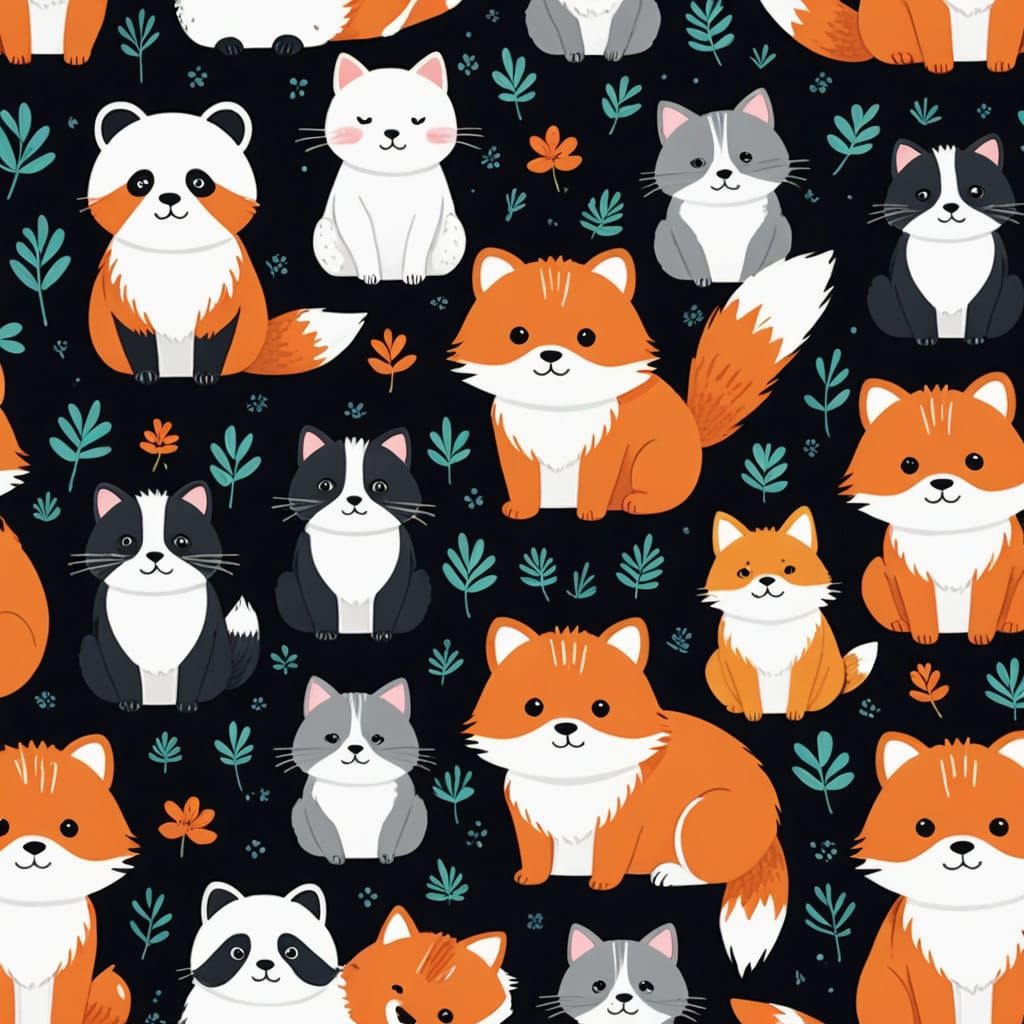 Friendly Forest Creatures Gather Together