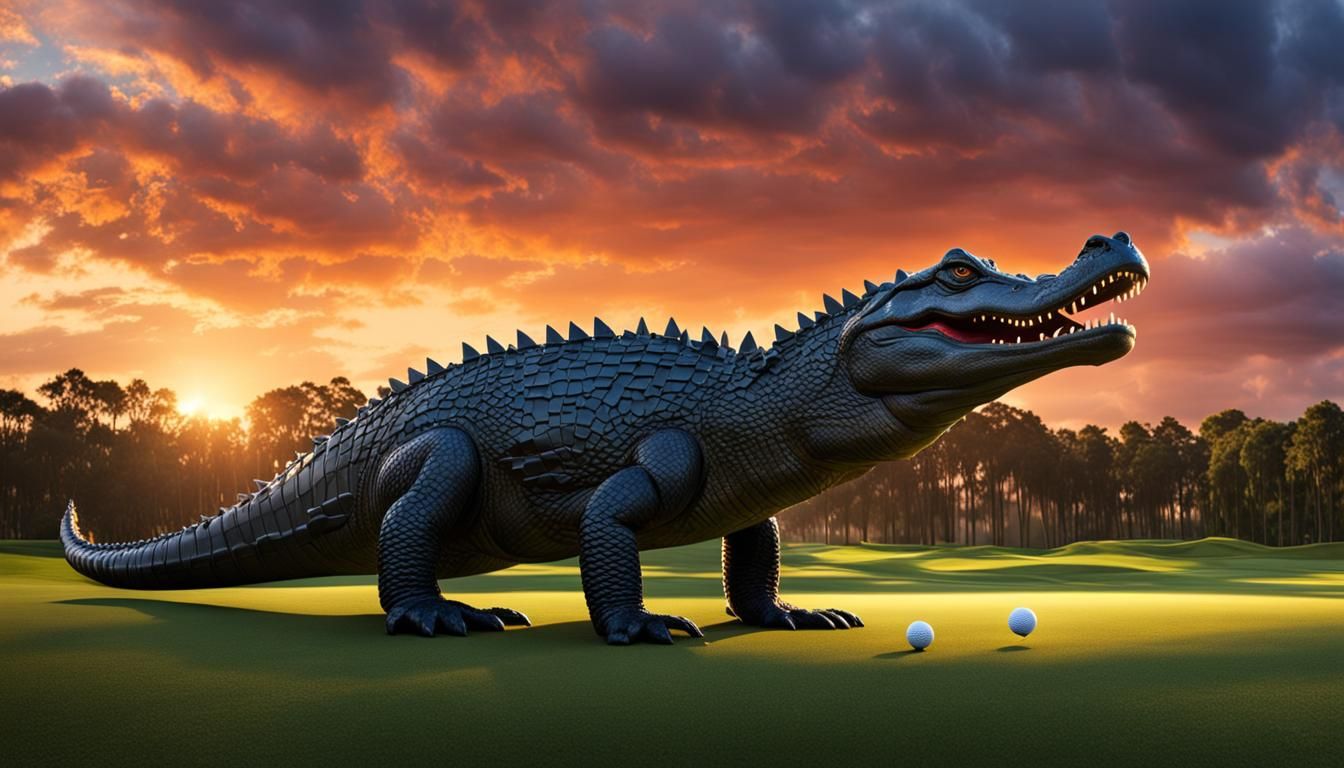 Armored Alligator Plays Golf: Octane Render
